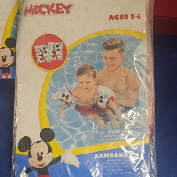 Disney Junior Mickey Inflatable Swim Arm Bands Floaties Age 3-6 New Factory Seal - Picture 1 of 2